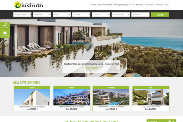 Sunshine Golf Properties website design